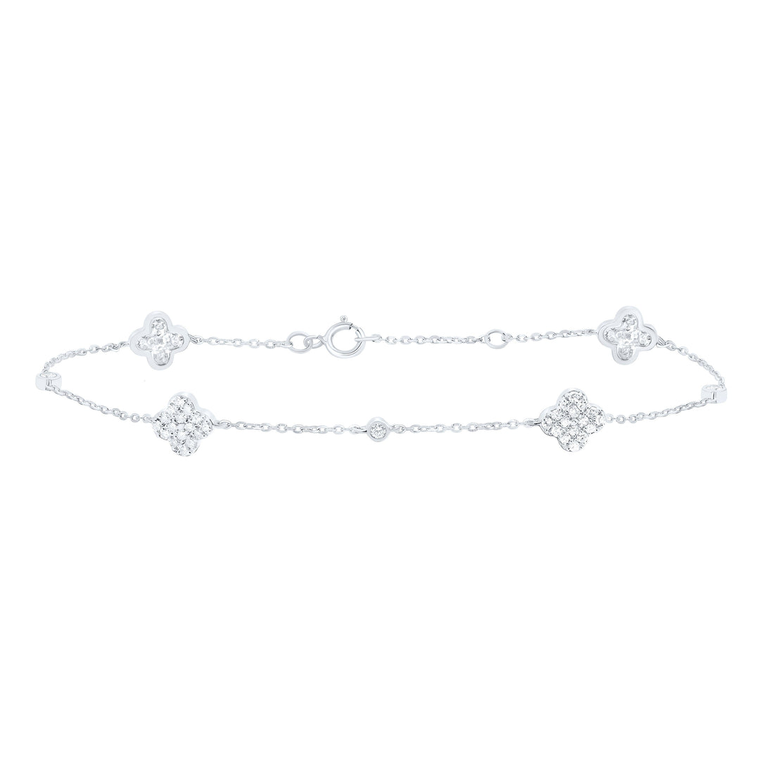1/3CTW-NAT DIA CN FASHION CLOVER BRACELET ( 7 INCH ) Daisy Joyeria