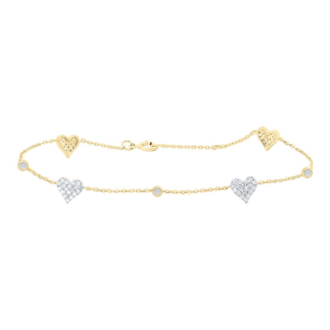 1/3CTW-NAT DIA CN FASHION HEART BRACELET ( 7 INCH ) Daisy Joyeria