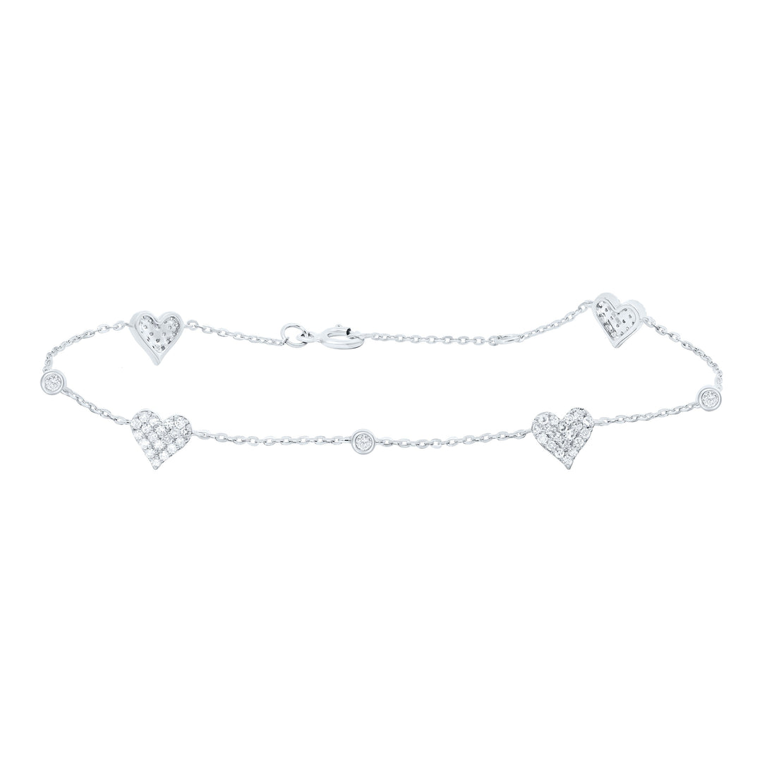1/3CTW-NAT DIA CN FASHION HEART BRACELET ( 7 INCH ) Daisy Joyeria