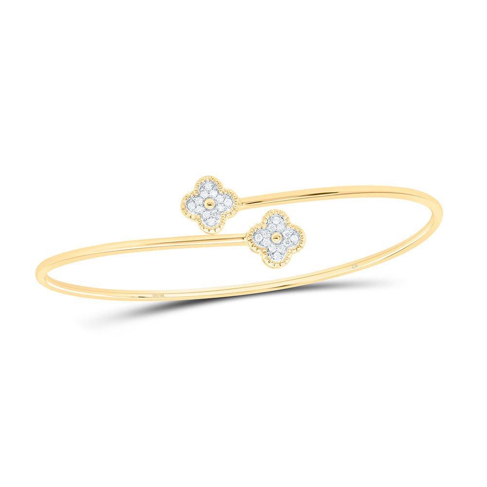 1/6CTW-NAT DIA CN FASHION CLOVER BANGLE (60X48MM) Daisy Joyeria