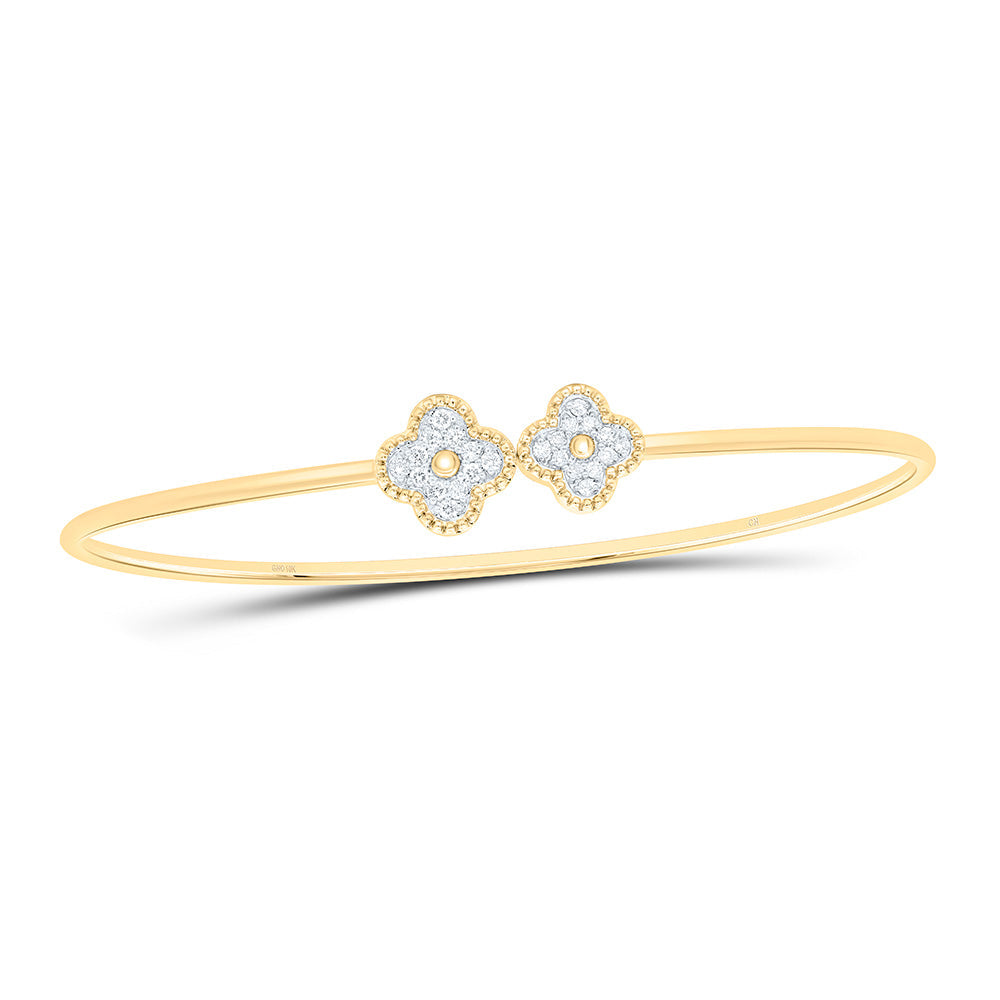 1/5CTW-NAT DIA CN FASHION CLOVER BANGLE (60X48MM) Daisy Joyeria