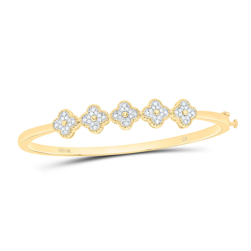 1/3CTW-NAT DIA CN FASHION CLOVER BANGLE (60X48MM) Daisy Joyeria