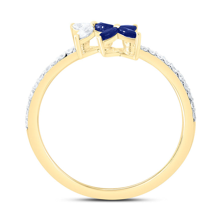 1/5CTW-NAT DIA ANA M 1/10CTW-MQ-BS NAT GEM FLOWER RING Daisy Joyeria