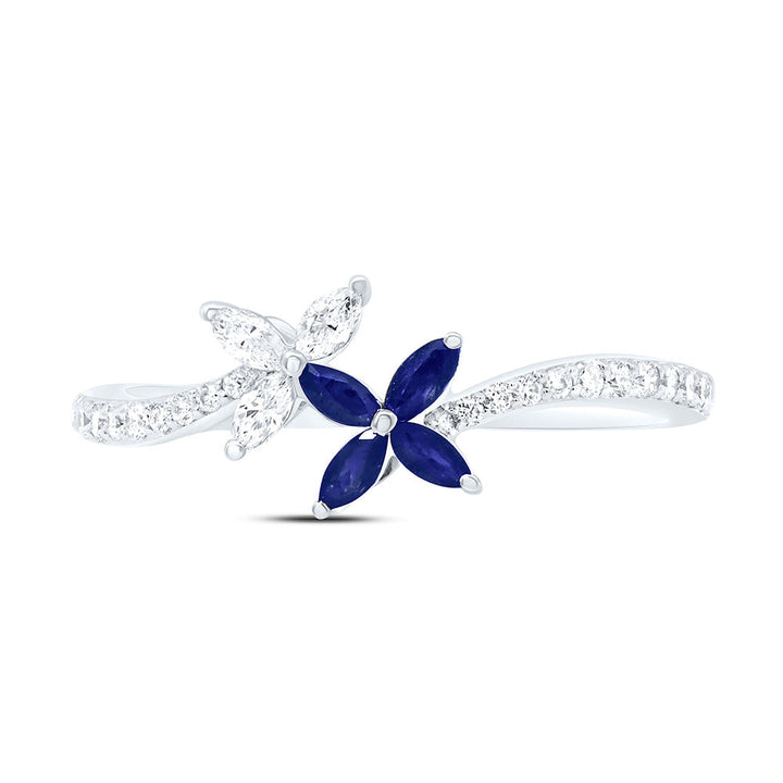 1/5CTW-NAT DIA ANA M 1/10CTW-MQ-BS NAT GEM FLOWER RING Daisy Joyeria