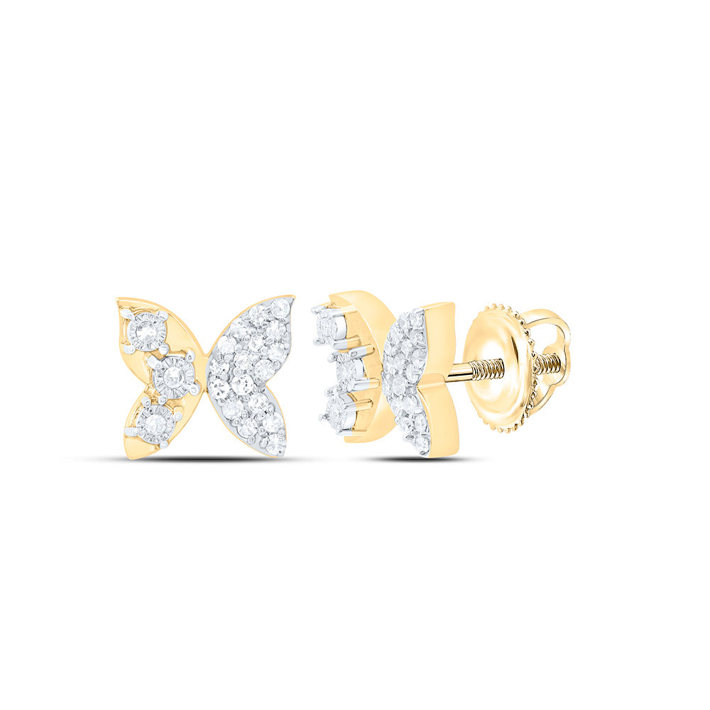 1/10CTW-NAT DIA P1 GIFT BUTTERFLY EARRING Daisy Joyeria
