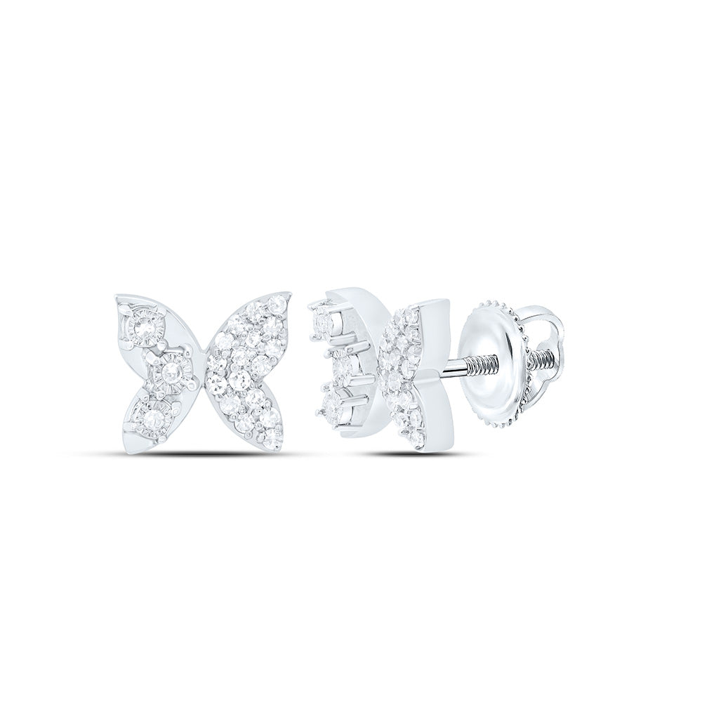 1/10CTW-NAT DIA P1 GIFT BUTTERFLY EARRING Daisy Joyeria