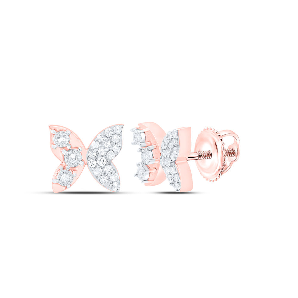 1/10CTW-NAT DIA P1 GIFT BUTTERFLY EARRING Daisy Joyeria