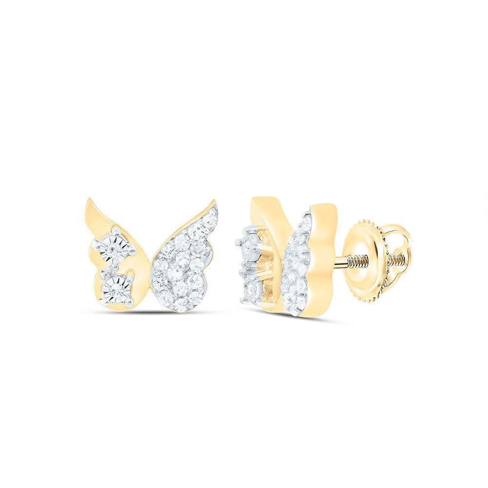1/10CTW-NAT DIA P1 GIFT BUTTERFLY EARRING Daisy Joyeria