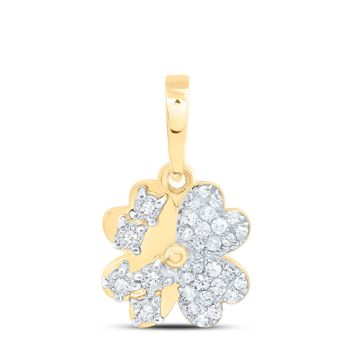 1/10CTW-NAT DIA P1 GIFT HEART FLOWER PENDANT Daisy Joyeria