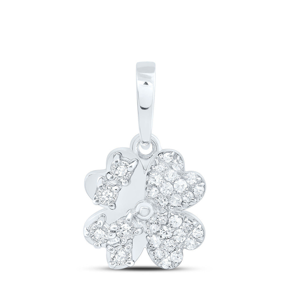 1/10CTW-NAT DIA P1 GIFT HEART FLOWER PENDANT Daisy Joyeria