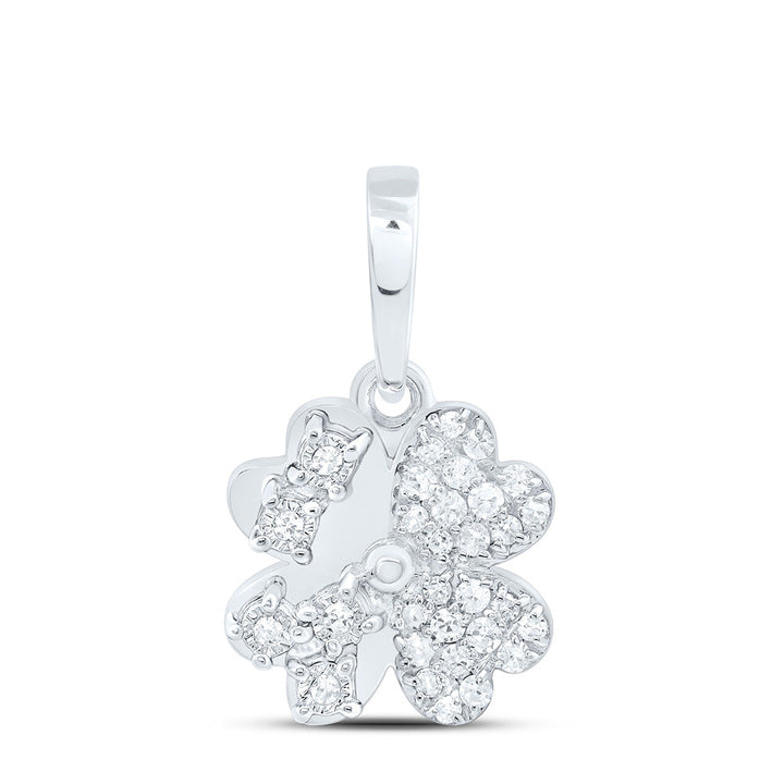 1/10CTW-NAT DIA P1 GIFT HEART FLOWER PENDANT Daisy Joyeria