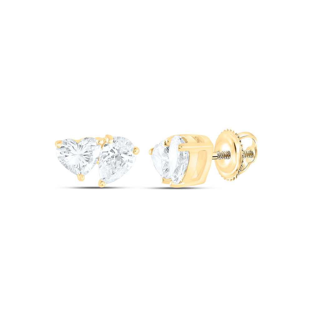 3/8CTW-NAT DIA I1-IJ 1/5CT-CHT, 1/5CT-CPS, 2 STONE EARRING Daisy Joyeria