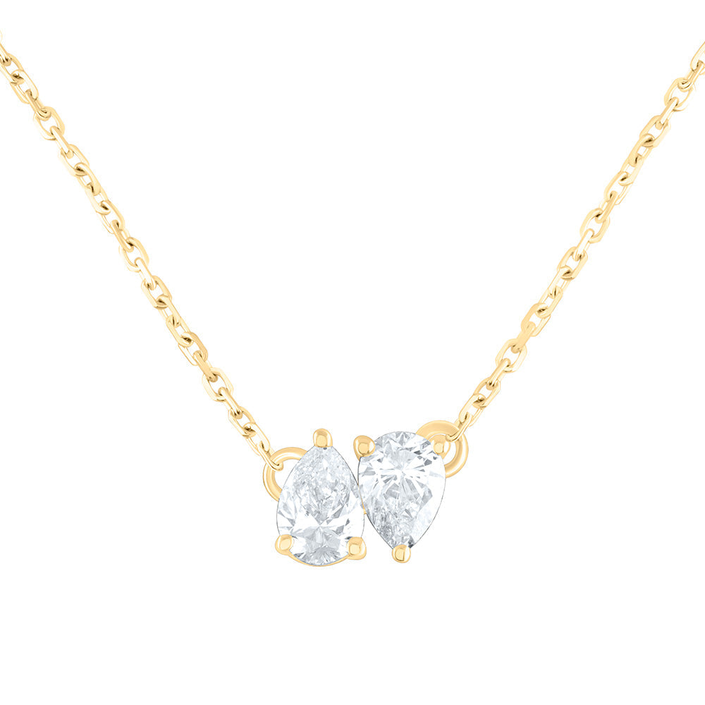 1/2CTW-NAT DIA I1-IJ 2 STONE NECKLACE (18 INCH) Daisy Joyeria
