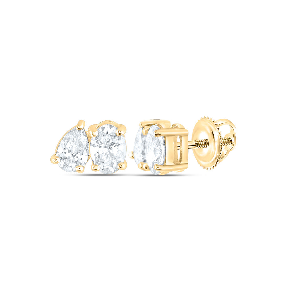 1/2CTW-NAT DIA I1-IJ 1/4CT-COV, 1/5CT-CPS, 2 STONE EARRING Daisy Joyeria