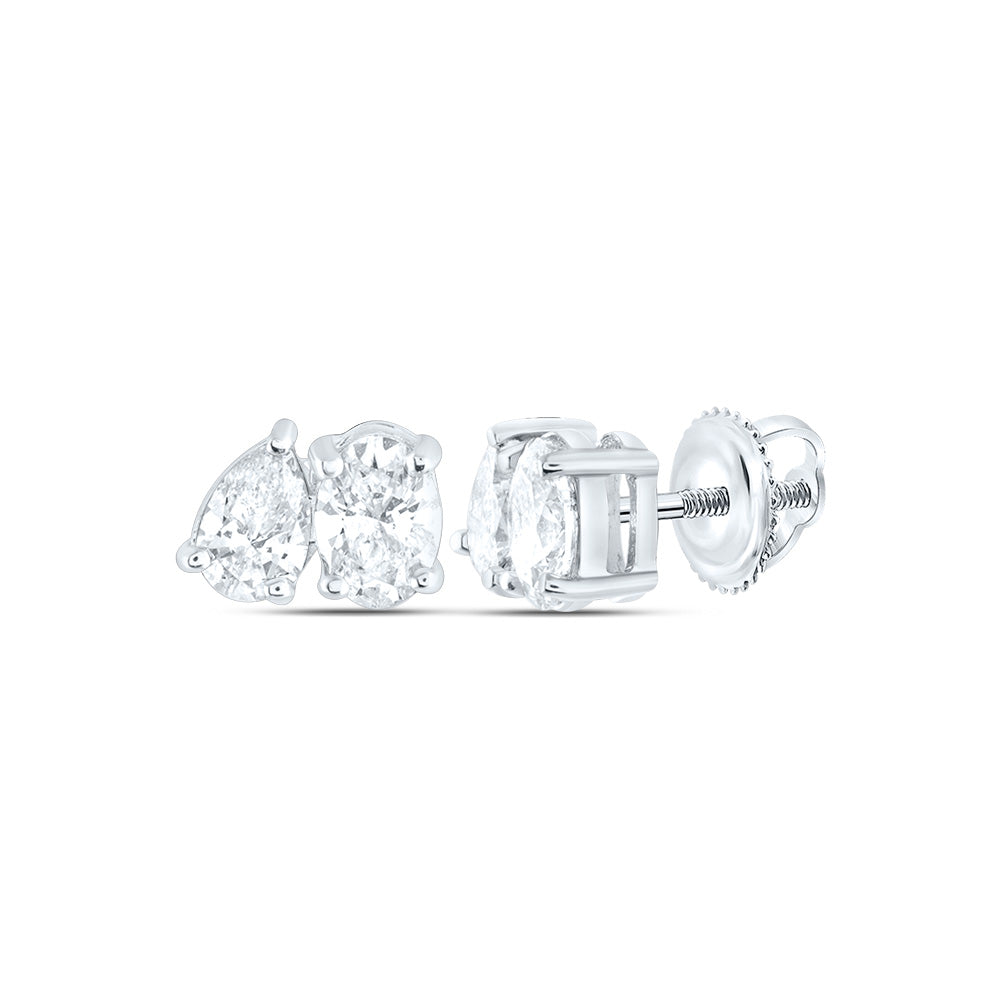 1/2CTW-NAT DIA I1-IJ 1/4CT-COV, 1/5CT-CPS, 2 STONE EARRING Daisy Joyeria
