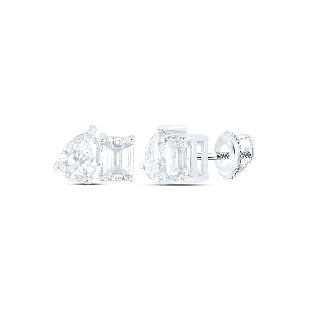 3/8CTW-NAT DIA I1-IJ 1/4CT-CEM, 1/5CT-CPS, 2 STONE EARRING Daisy Joyeria