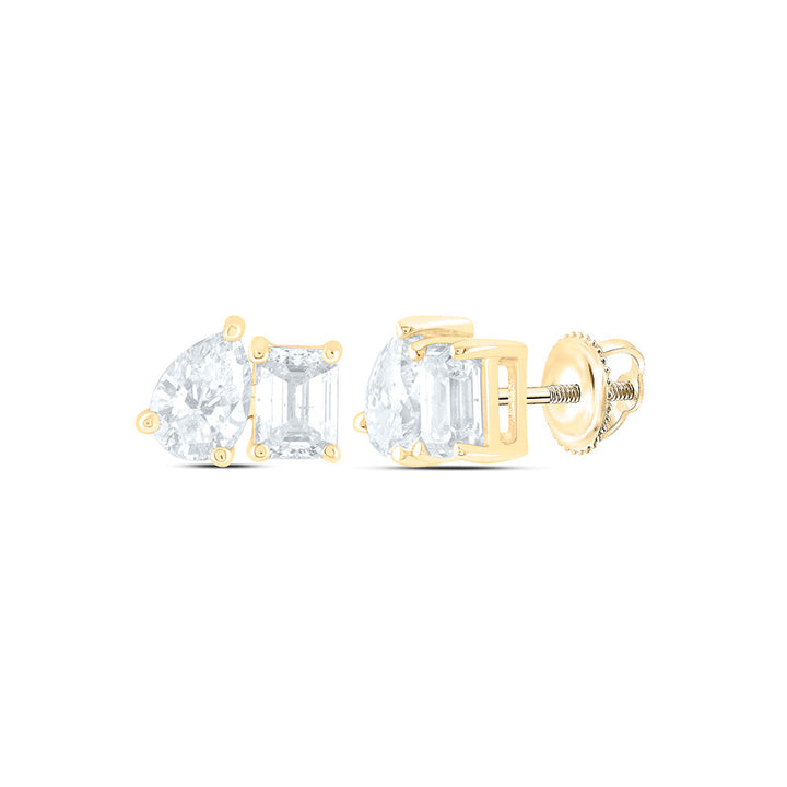 1CTW-NAT DIA I1-IJ 1/2CT-CEM, 1/2CT-CPS, 2 STONE EARRING Daisy Joyeria