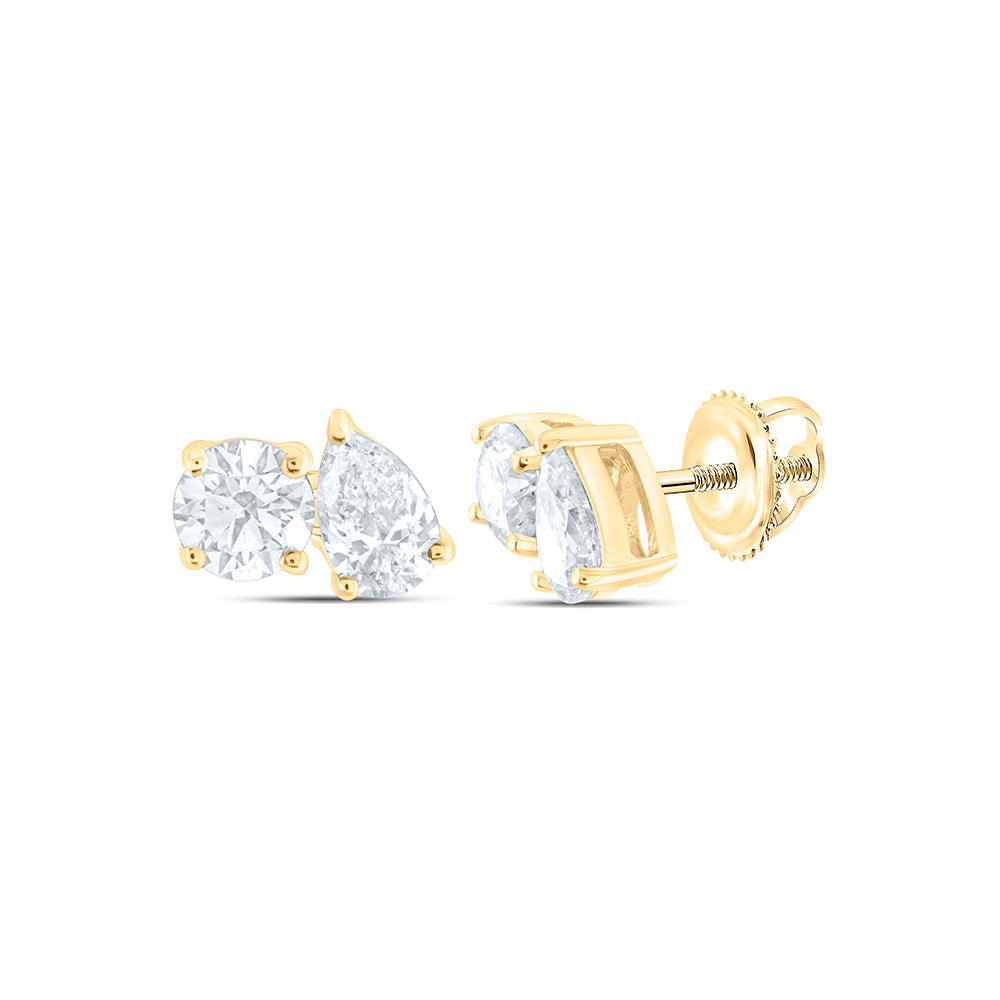 3/8CTW-NAT DIA I1-IJ 1/4CT-CRD, 1/5CT-CPS, 2 STONE EARRING Daisy Joyeria