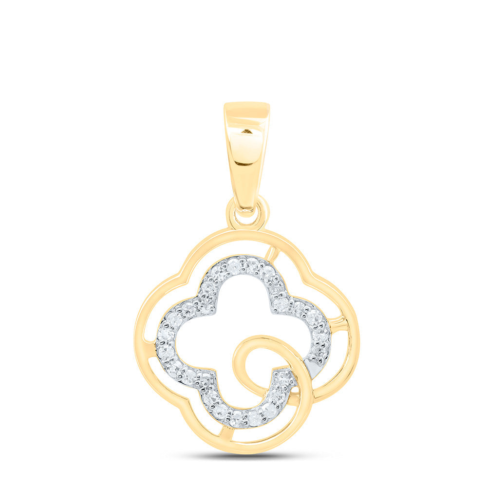 1/10CTW-NAT DIA P1 GIFT CLOVER PENDANT Daisy Joyeria