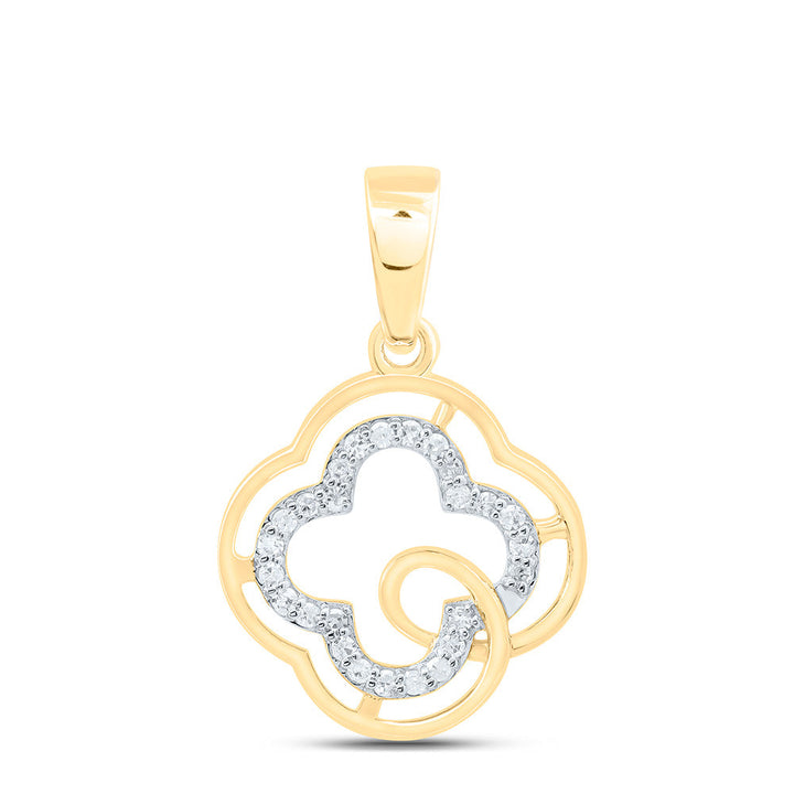 1/10CTW-NAT DIA P1 GIFT CLOVER PENDANT Daisy Joyeria