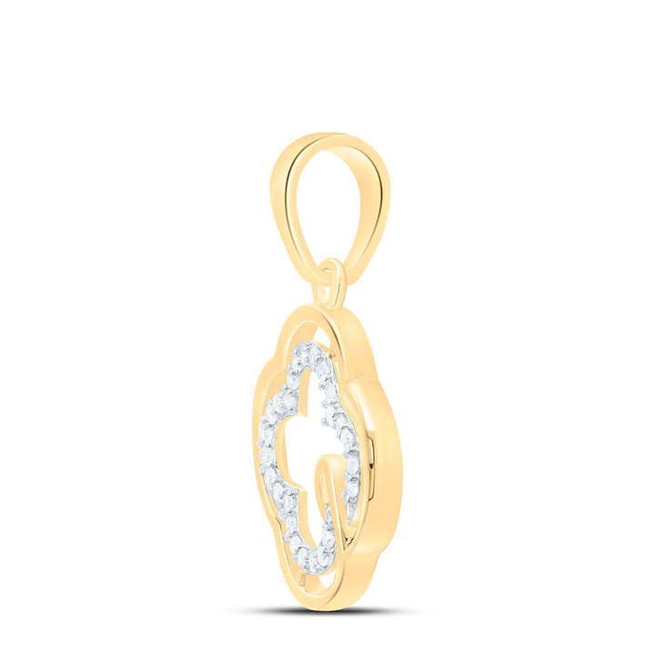 1/10CTW-NAT DIA P1 GIFT CLOVER PENDANT Daisy Joyeria