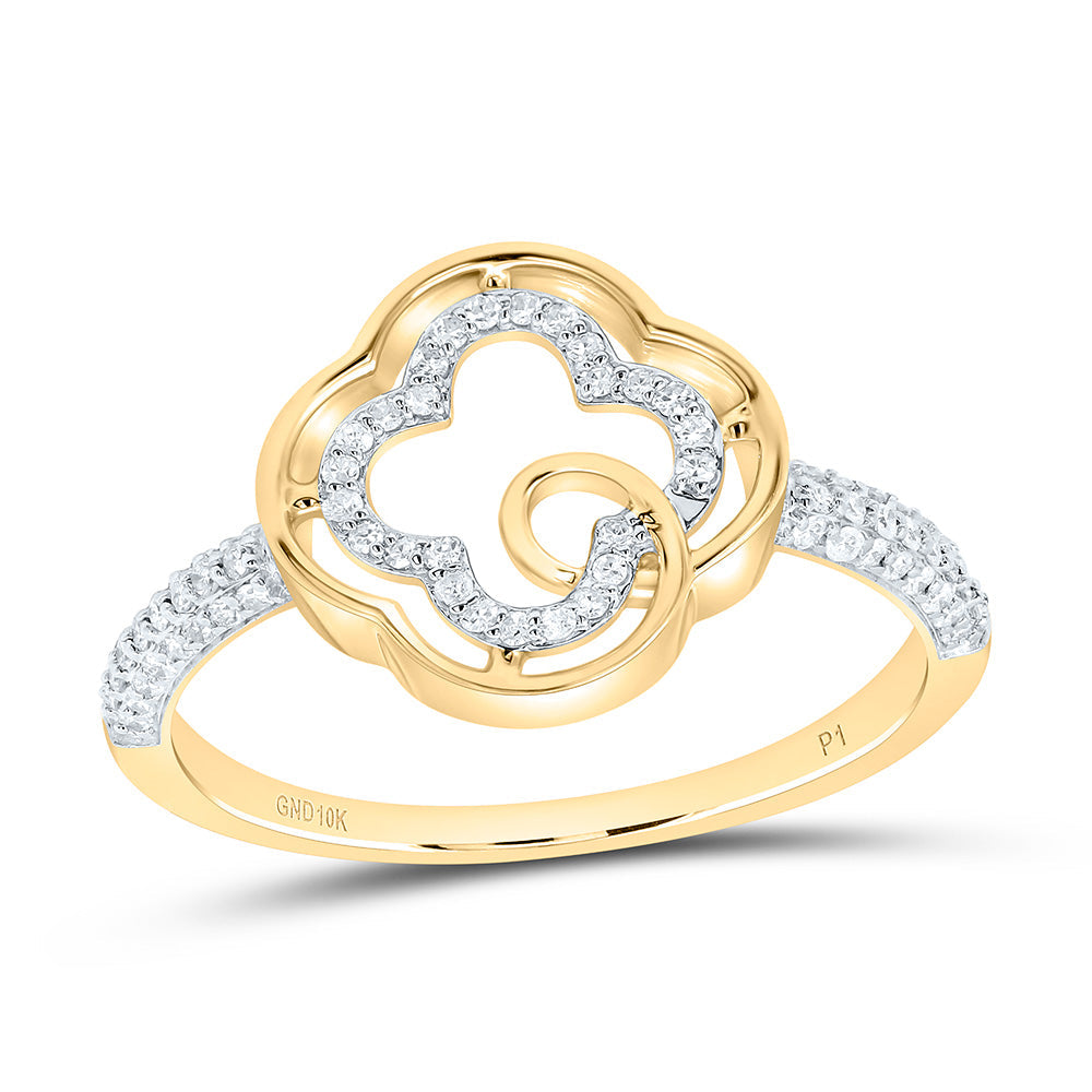 1/5CTW-NAT DIA P1 GIFT CLOVER RING Daisy Joyeria