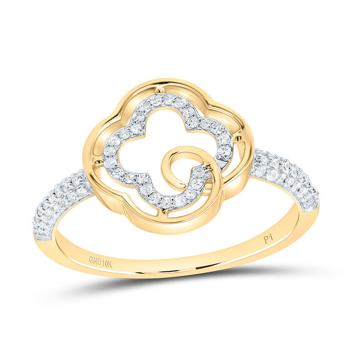 1/5CTW-NAT DIA P1 GIFT CLOVER RING Daisy Joyeria