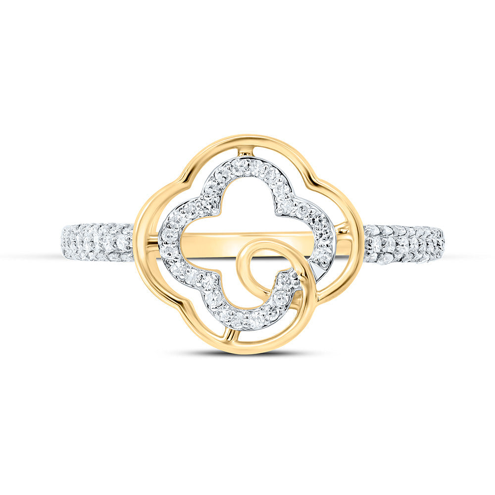 1/5CTW-NAT DIA P1 GIFT CLOVER RING Daisy Joyeria