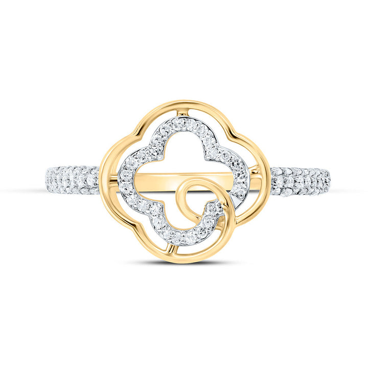 1/5CTW-NAT DIA P1 GIFT CLOVER RING Daisy Joyeria