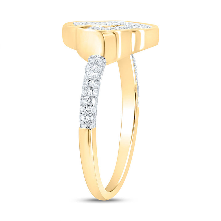 1/5CTW-NAT DIA P1 GIFT CLOVER RING Daisy Joyeria