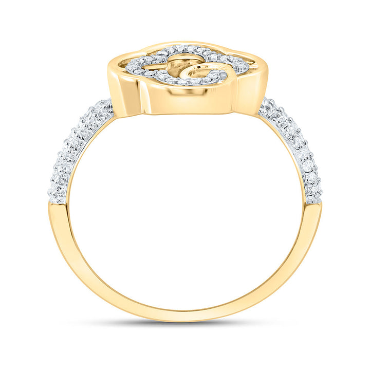 1/5CTW-NAT DIA P1 GIFT CLOVER RING Daisy Joyeria