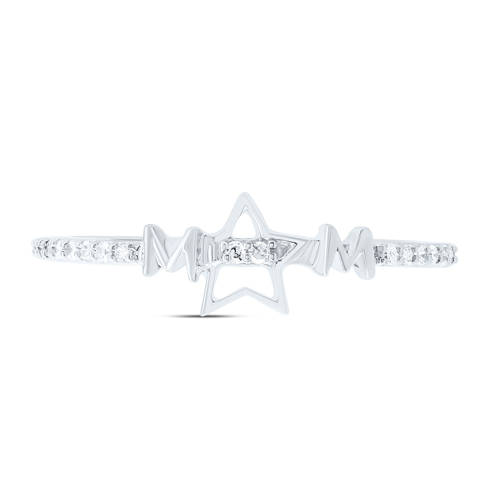 1/10CTW-NAT DIA P1 GIFT "MOM" STAR  RING Daisy Joyeria