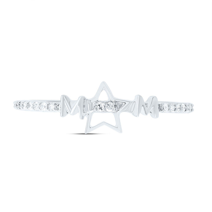 1/10CTW-NAT DIA P1 GIFT "MOM" STAR  RING Daisy Joyeria