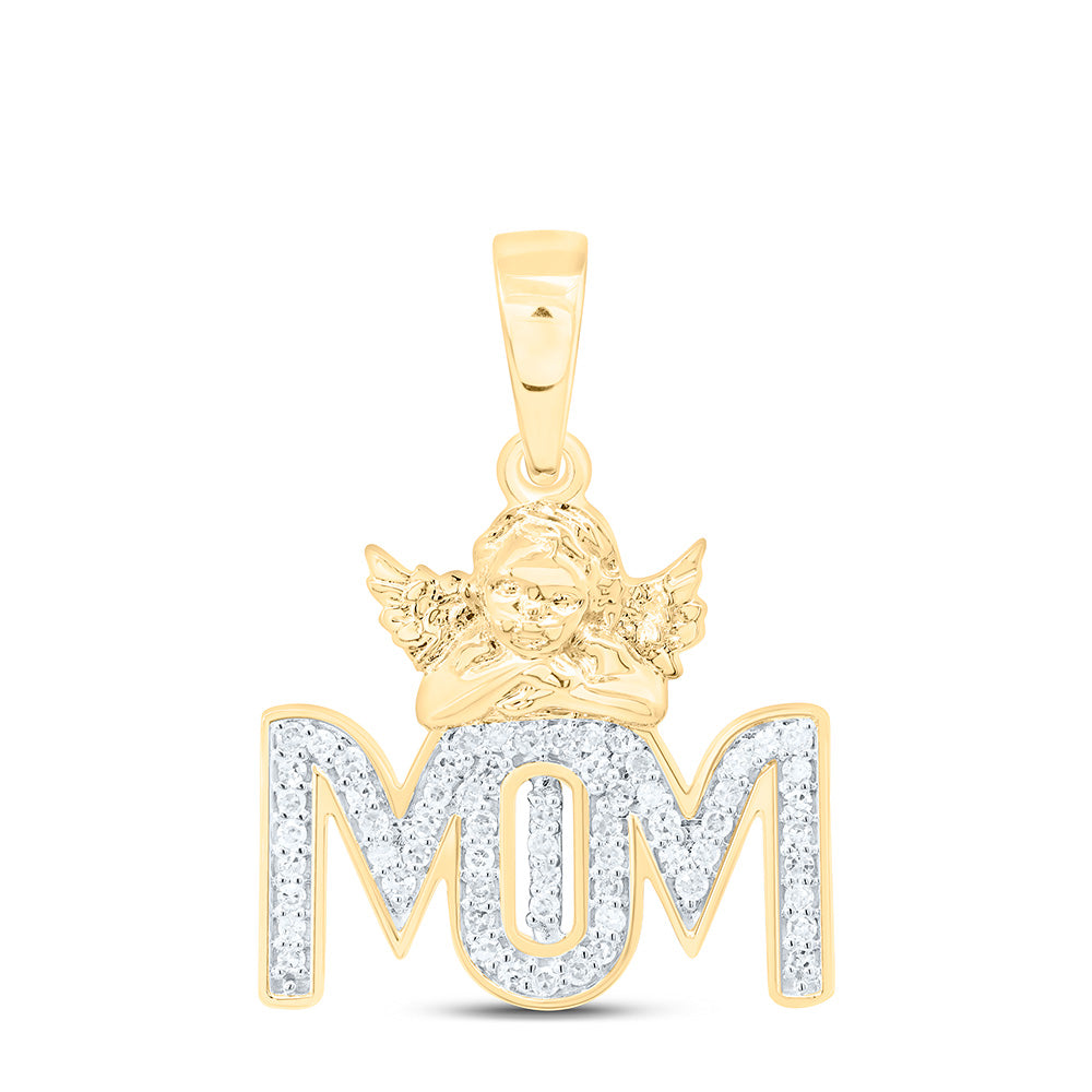1/5CTW-NAT DIA P1 GIFT ANGEL "MOM" PENDANT Daisy Joyeria
