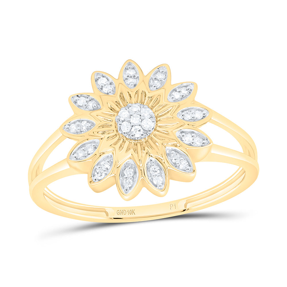 1/10CTW-NAT DIA P1 GIFT FLOWER RING Daisy Joyeria
