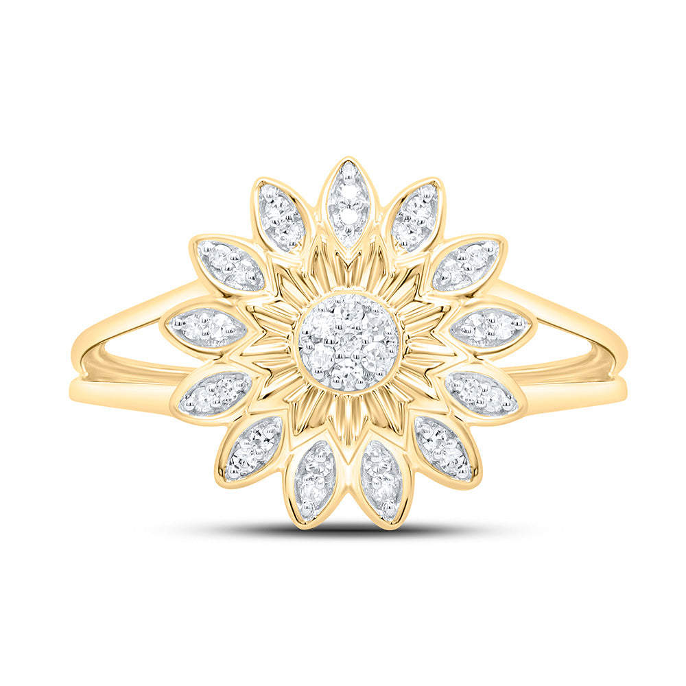 1/10CTW-NAT DIA P1 GIFT FLOWER RING Daisy Joyeria