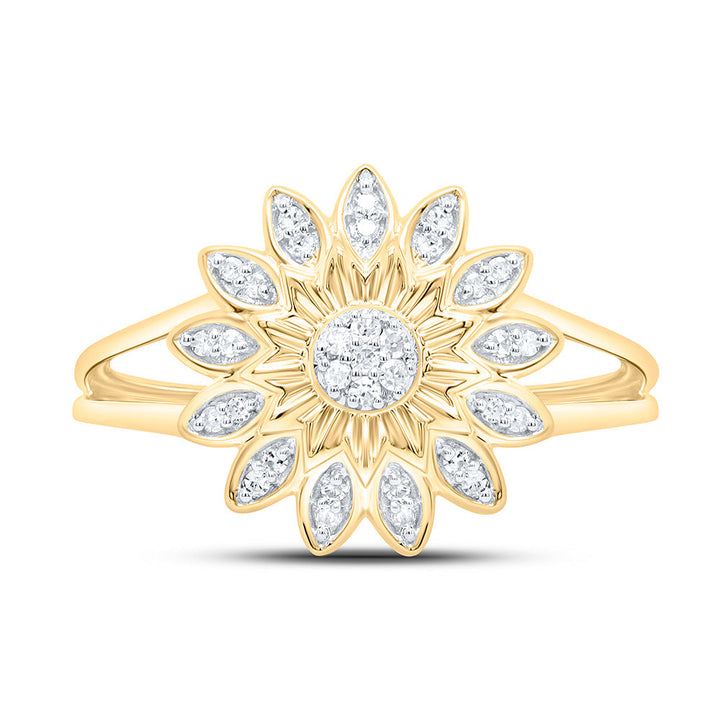 1/10CTW-NAT DIA P1 GIFT FLOWER RING Daisy Joyeria