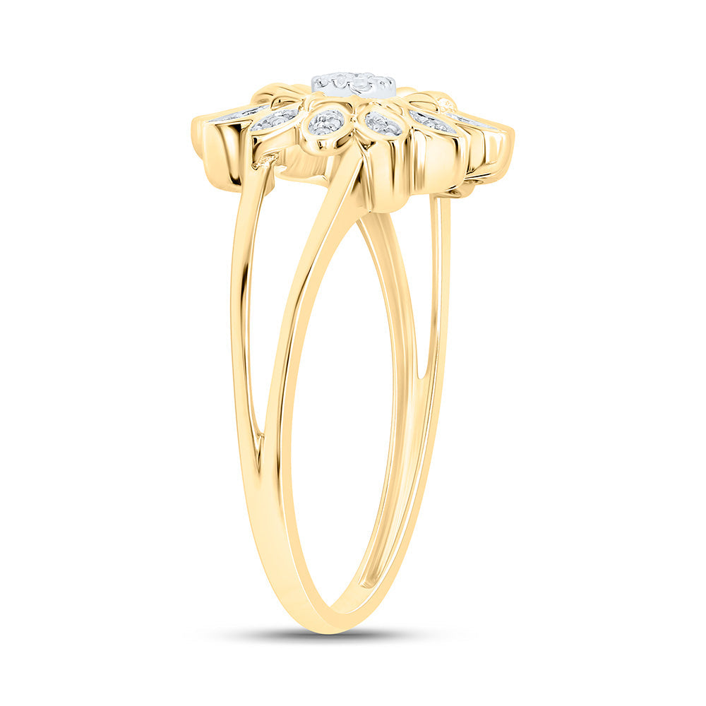 1/10CTW-NAT DIA P1 GIFT FLOWER RING Daisy Joyeria