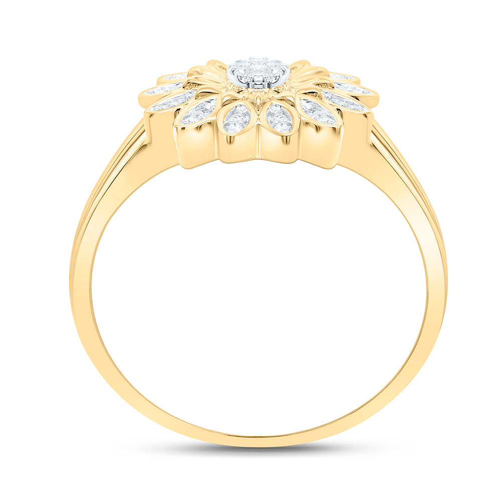 1/10CTW-NAT DIA P1 GIFT FLOWER RING Daisy Joyeria