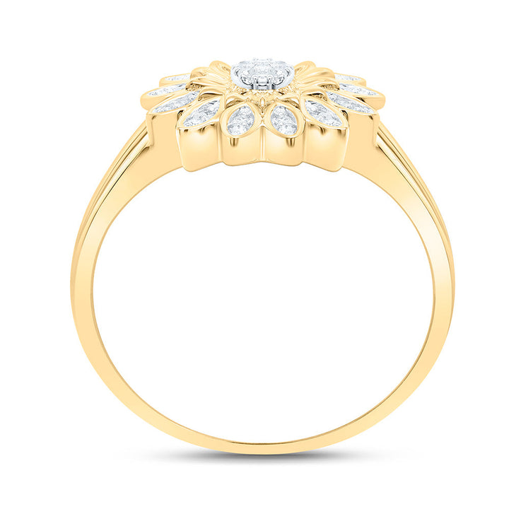 1/10CTW-NAT DIA P1 GIFT FLOWER RING Daisy Joyeria