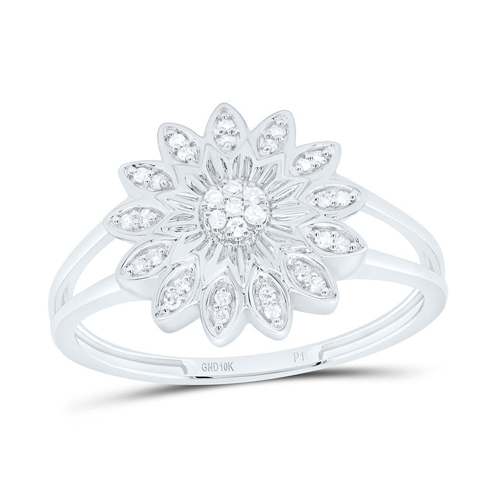 1/10CTW-NAT DIA P1 GIFT FLOWER RING Daisy Joyeria