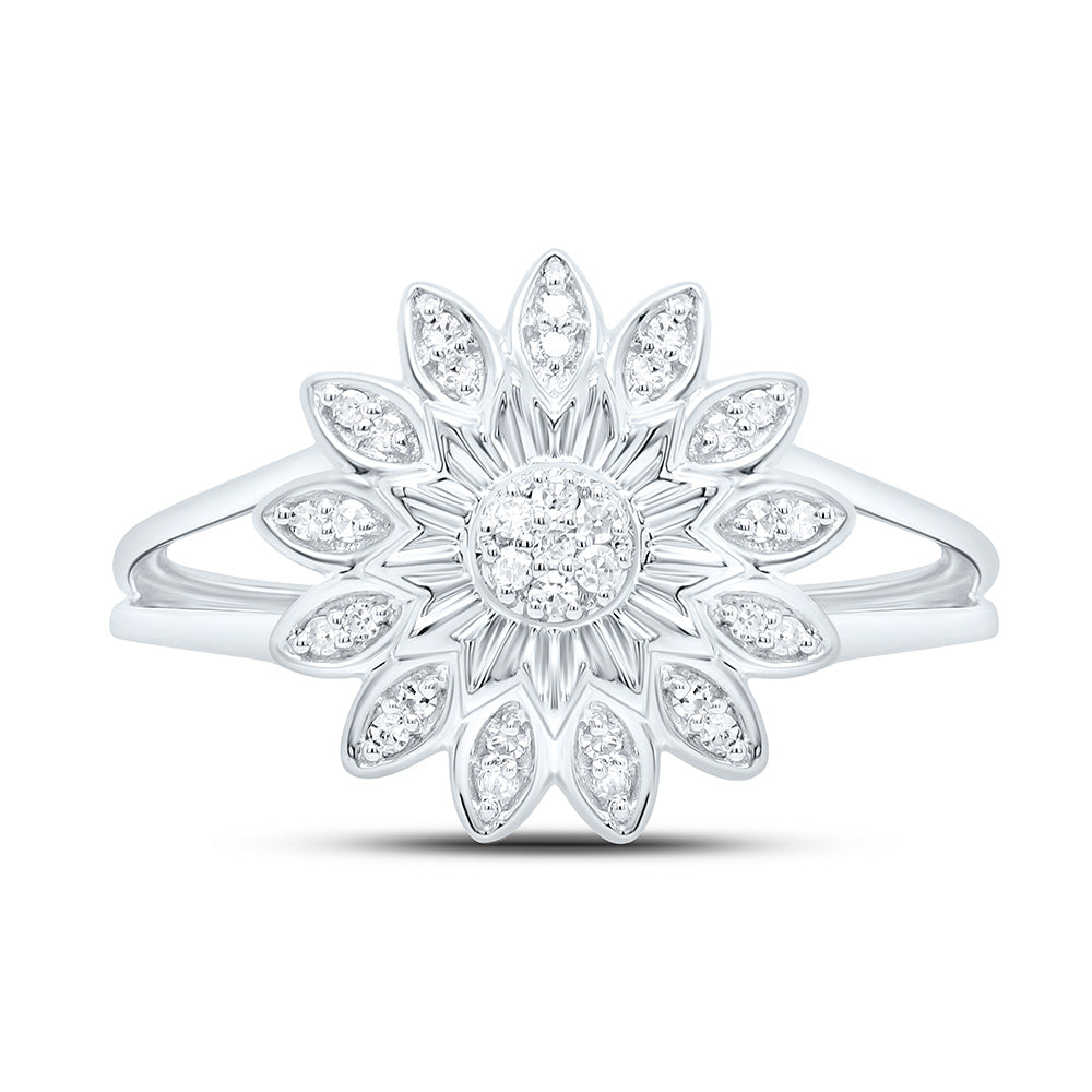 1/10CTW-NAT DIA P1 GIFT FLOWER RING Daisy Joyeria