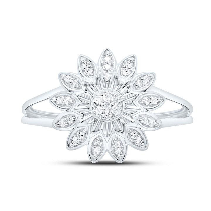 1/10CTW-NAT DIA P1 GIFT FLOWER RING Daisy Joyeria