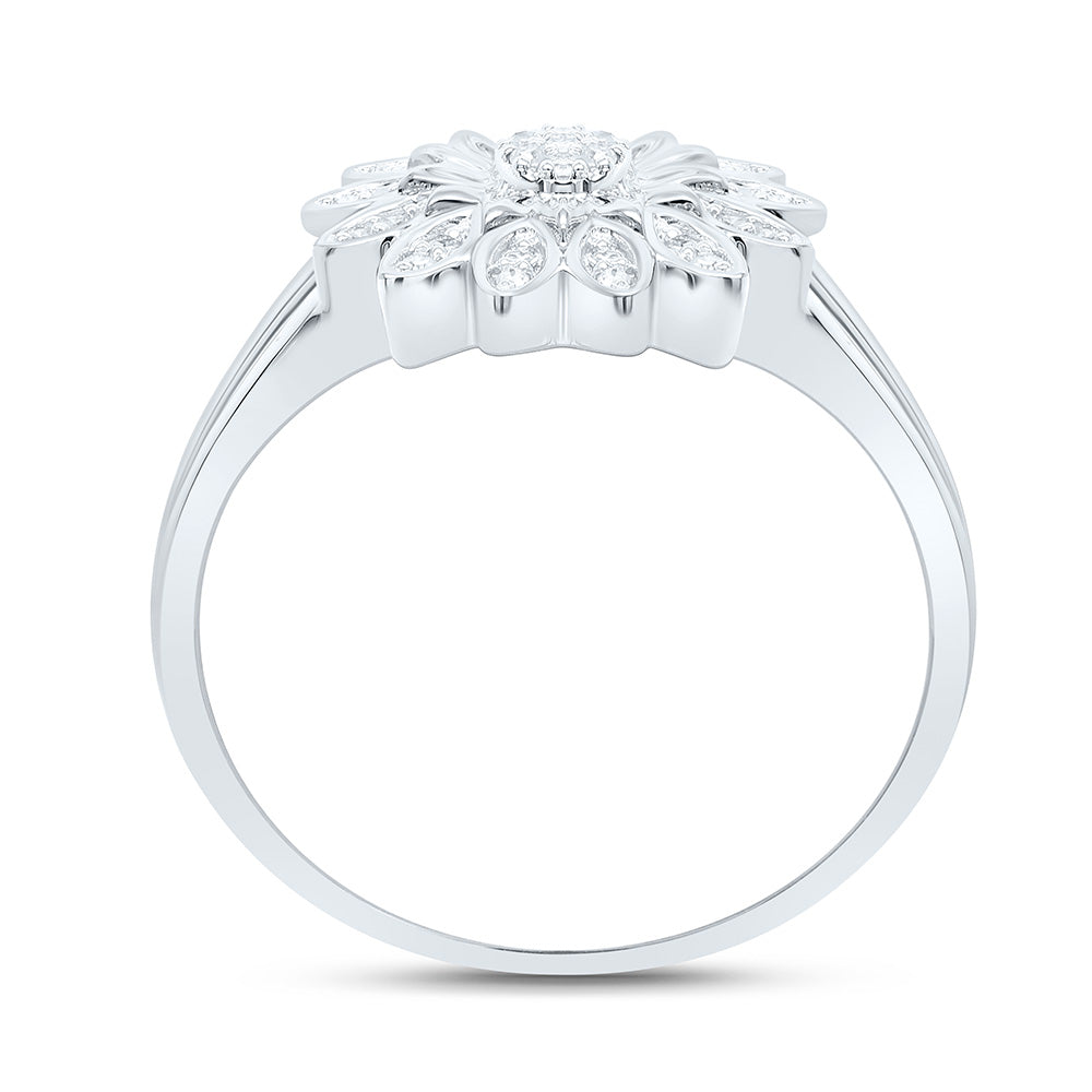 1/10CTW-NAT DIA P1 GIFT FLOWER RING Daisy Joyeria