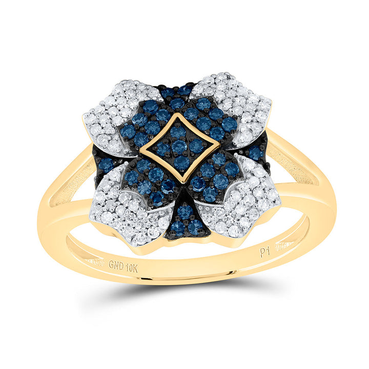 3/8CTW-NAT DIA P1 GIFT BLUE DIAMOND RING Daisy Joyeria