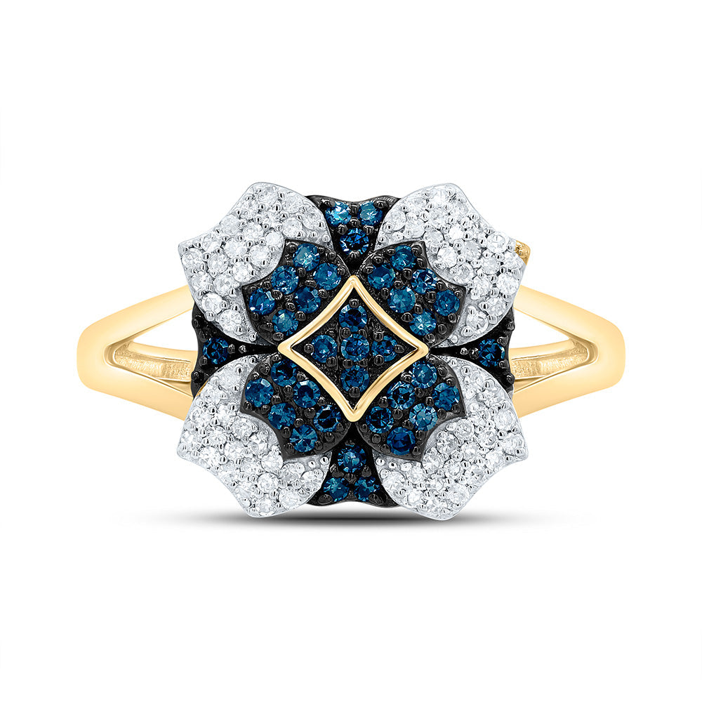 3/8CTW-NAT DIA P1 GIFT BLUE DIAMOND RING Daisy Joyeria