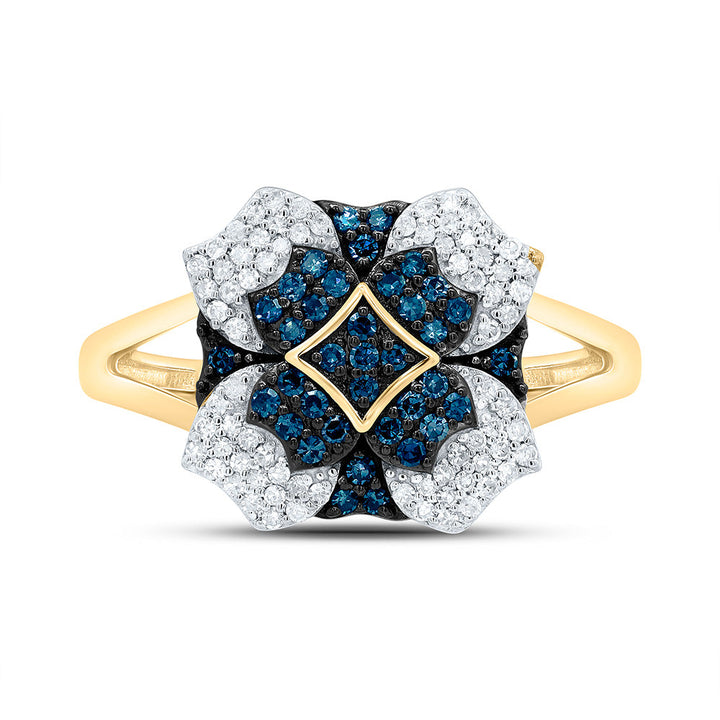 3/8CTW-NAT DIA P1 GIFT BLUE DIAMOND RING Daisy Joyeria