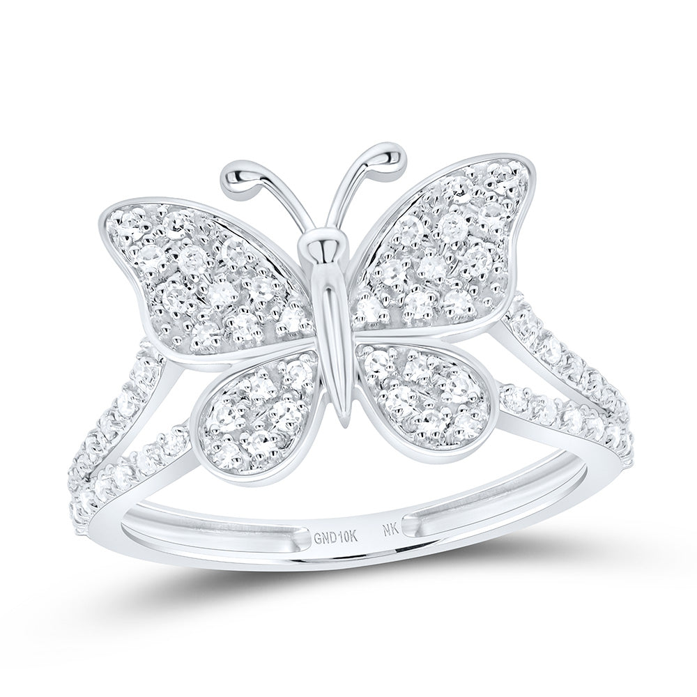 1/4CTW-NAT DIA NK FASHION BUTTERFLY RING Daisy Joyeria