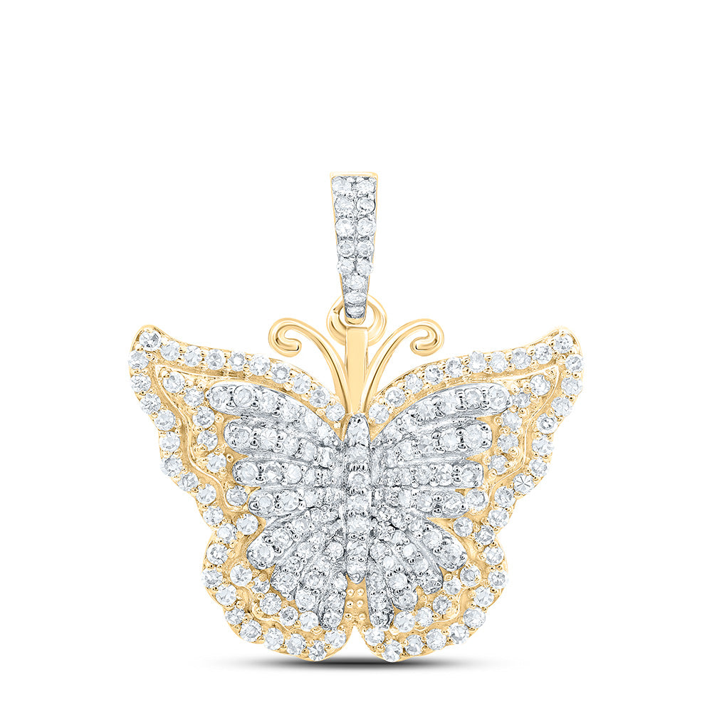 5/8CTW-NAT DIA NK BUTTERFLY FASHION PENDANT Daisy Joyeria