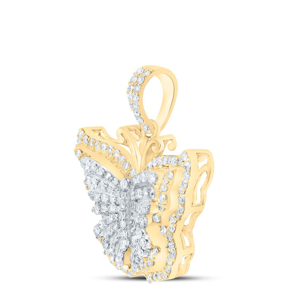 5/8CTW-NAT DIA NK BUTTERFLY FASHION PENDANT Daisy Joyeria